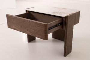 Gio coffee table, walnut veneer and porcelain, 60 cm