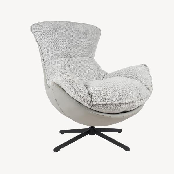 SILLON HANS GIRATORIO 360º. TAPIZADO GRIS (ANTIMANCHAS, IGNIFUGO, ANTIARAÑAZOS MASCOTAS) 102*102*87 CM