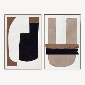 Set of 2 oil paintings with wooden frame 60*90 cm/unit.