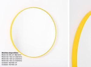Espejo cirucla color amarillo varias medidas