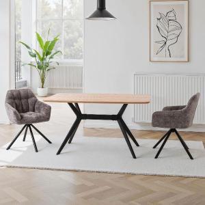 Oak veneer table 140*80*75 cm