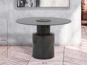 Mesa de centro en madera de mango y cristal