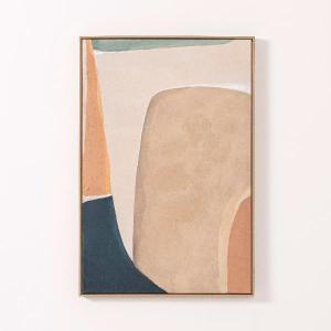 Set of 2 oil paintings 60*90*3.5cm, oak-colored wooden frame