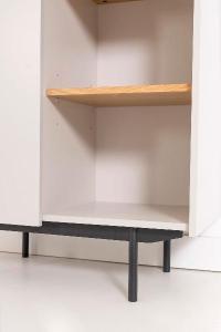 Vitrina Pol lacado gris y chapa roble (KIT)