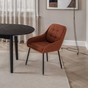 SILLA BELMONT, TAPIZADO CALDERA, PATAS METAL NEGRO