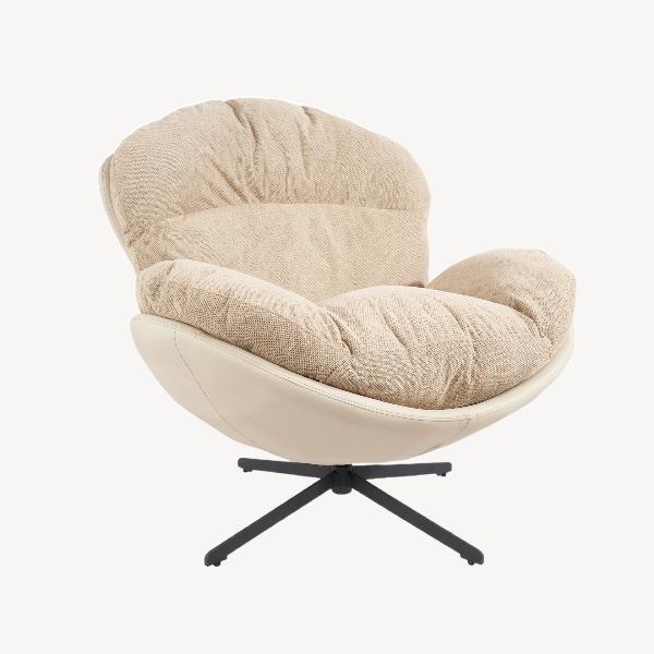 SILLON EGG GIRATORIO 360º. TAPIZADO INTERIOR BEIGE (ANTIMANCHAS, IGNIFUGA, ANTIARAÑAZOS MASCOTAS) 91*98*100 CM