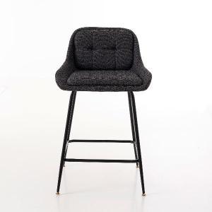 Taburete Belmont giratoria 360º, tapizado gris