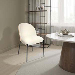 Ingrid chair, oak veneer seat and beige upholstery