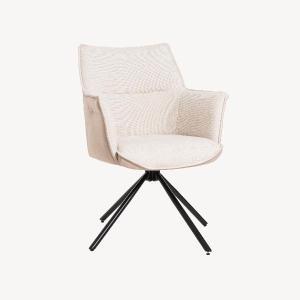 SILLA ROSE GIRATORIA 360º, TAPIZADO BEIGE, PATAS METAL NEGRO. 89*63*63 CM