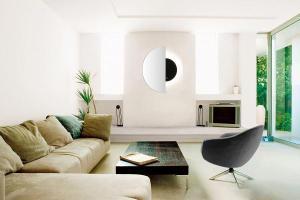 1/2 MOON MIRROR WITH LED LIGHT SENSOR