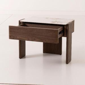 Gio coffee table, walnut veneer and porcelain, 60 cm