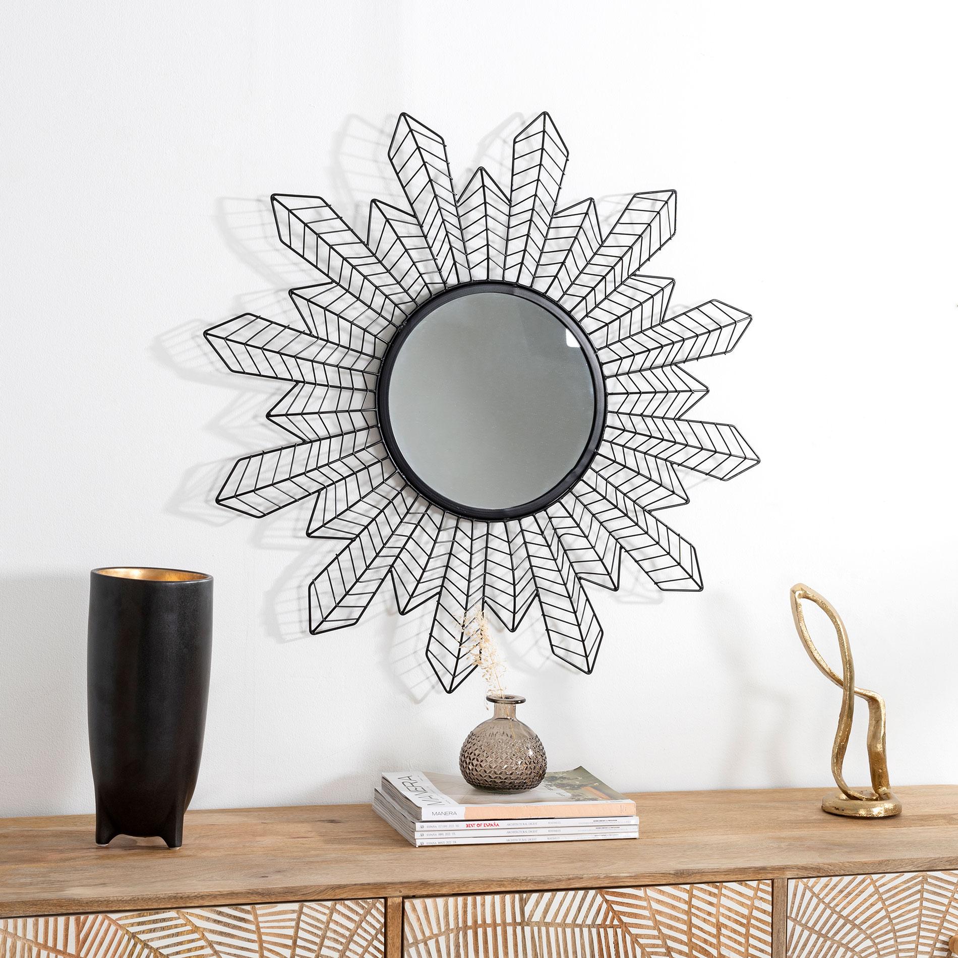 Espejo metal negro 77*77*4 cm
