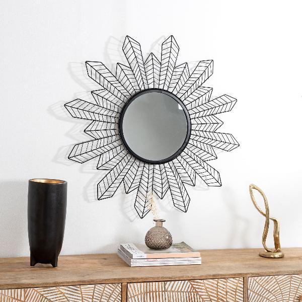 ESPEJO METAL NEGRO 77*77*4 CM