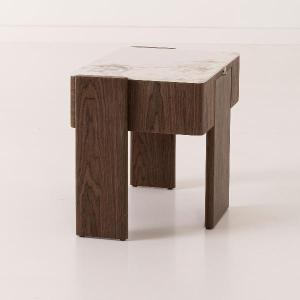 Gio coffee table, walnut veneer and porcelain, 60 cm