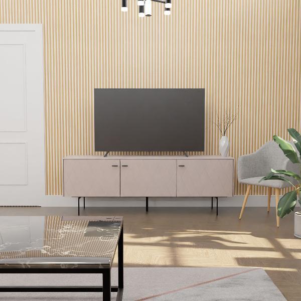 MUEBLE TV DIAMOND 3 PUERTAS, VISAGRAS DE FRENO 182*50.5*40 CM. LACADO VISON