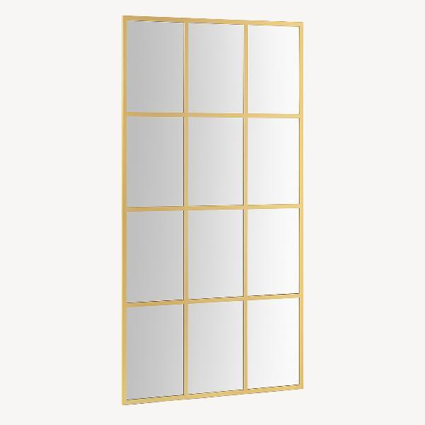 ESPEJO METAL VENTANA 180*90 CM. COLOR ORO (SE PUEDE COLGAR EN VERTICAL Y HORIZONTAL)