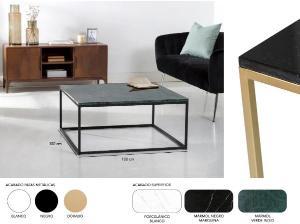 Mesa de centro metal y tapa de mármol