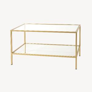 Mesa de centro de metal y tapa mármol 90 cm