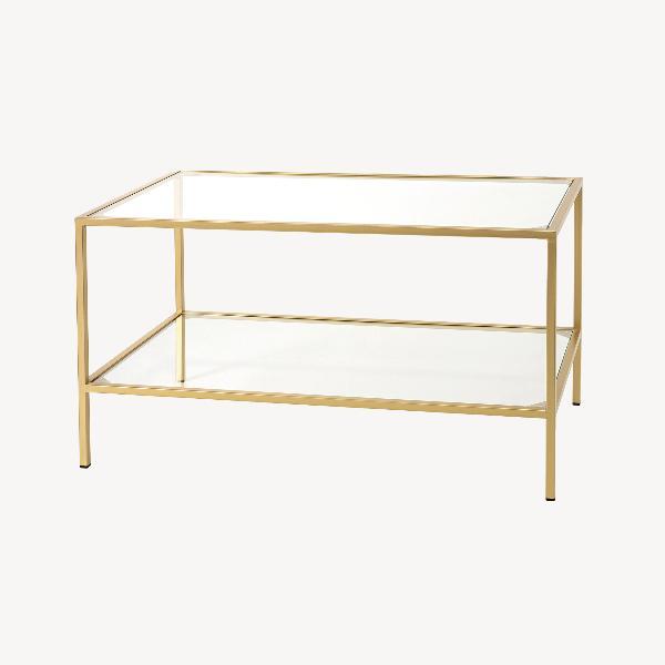 MESA CENTRO METAL, BALDA CRISTAL CON TAPA MARMOL. 90*50*50 CM