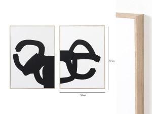 Set 2 cuadros con marco madera 50*70 cm/Ud.