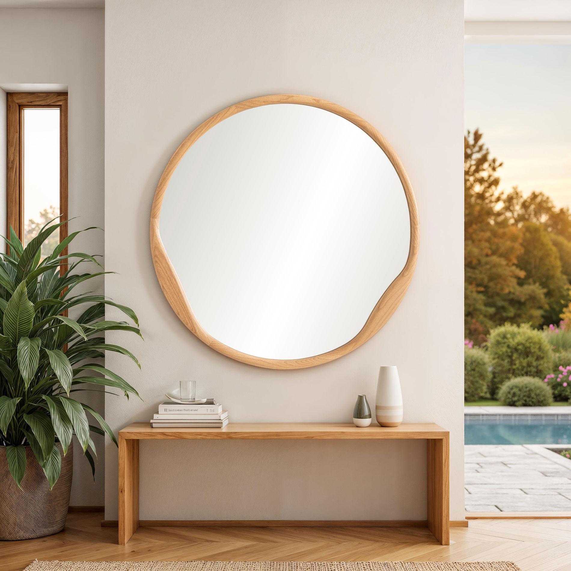 Runder Spiegel aus Eichenholz 120*120 cm