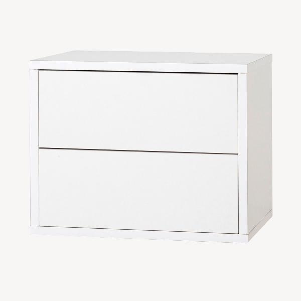 MESITA PUSH 2 CAJONES, LACADO BLANCO 48*33.5*39 CM (PARA COLGAR EN LA PARED)