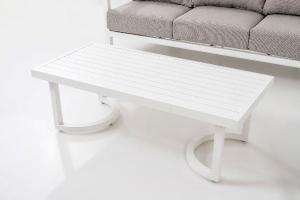 AVA outdoor set in white and beige fabric