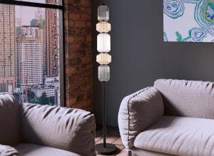 Boheme floor lamp with colored glass shades