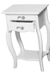 Mesita pino isabelina 2 cajones 42 cm