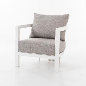 AVA outdoor set in white and beige fabric