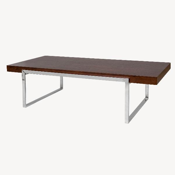 MESA SOFA MILAN ACERO + MADERA 140X63X39 CM