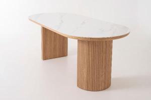Dining table oak veneer and porcelain 200*90*75 cm