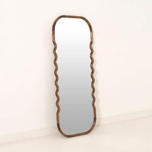 Walnut wood mirror 160*60 cm zigzag