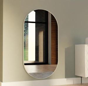White oval resin mirror 150*80 cm
