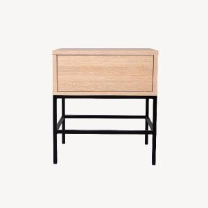 MESITA PUSH 1 C. (55*48*33,5 CM) MELAMINA 19 MM ROBLE (BASE ESTRUCTURA METALICA)