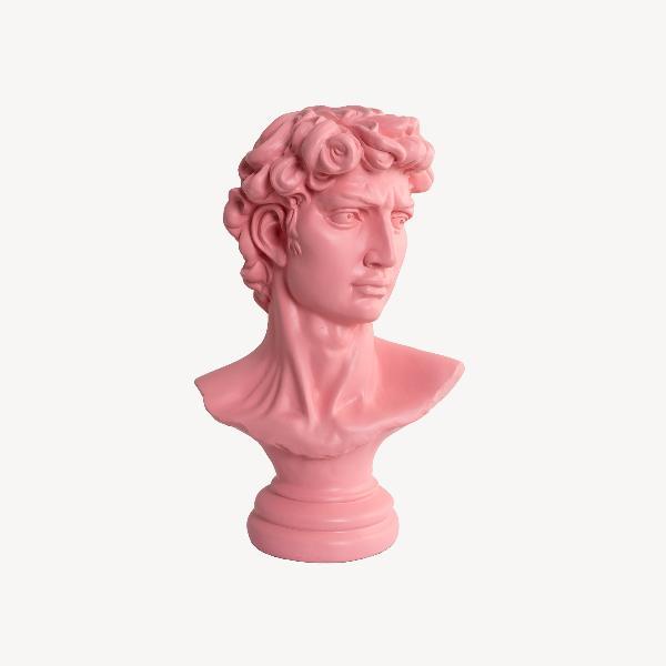 ESCULTURA RESINA DAVID ROSA 36 CM