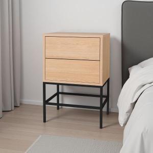 MESITA PUSH 2 C. (72.5*48*33,5 CM) MELAMINA 19MM ROBLE (BASE ESTRUCTURA METALICA)