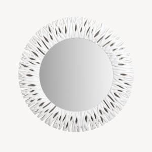 White resin mirror 102*102 cm