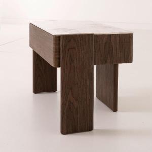Gio coffee table, walnut veneer and porcelain, 60 cm