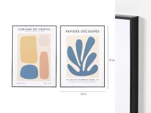 Set of 2 pictures with wooden frame 50*70 cm/unit.