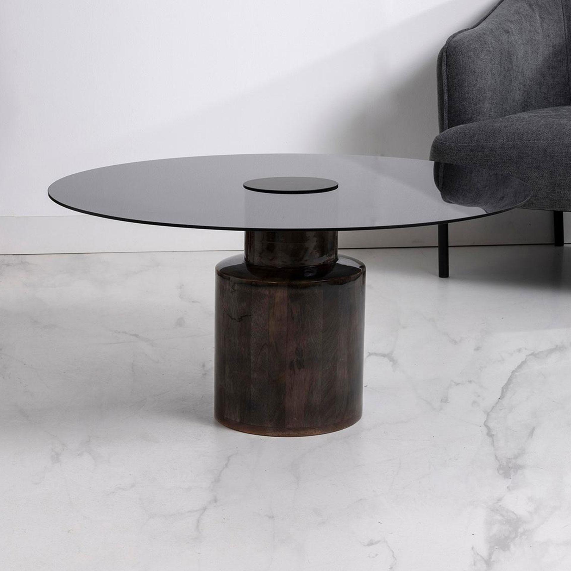Mesa de centro en madera de mango y cristal