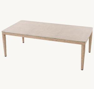 Formentor sofa table, white and beige seat