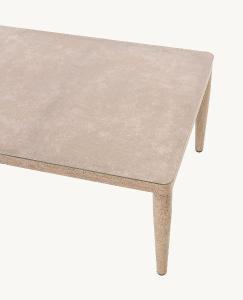 Formentor sofa table, white and beige seat