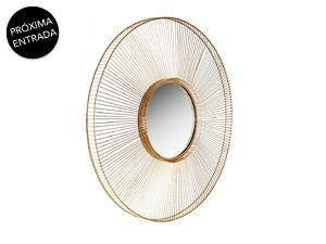 Espejo metal dorado 76 cm