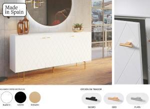 Aparador Diamon 3 P lacado blanco 182*90*40 cm