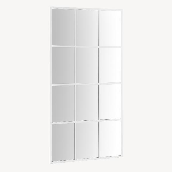 ESPEJO METAL VENTANA 180*90 CM. COLOR BLANCO (SE PUEDE COLGAR EN VERTICAL Y HORIZONTAL)