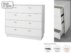Comoda Diamon 4 C lacado blanco 102*90*42 cm