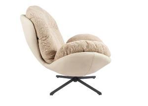 360º swivel Egg chair, beige upholstery