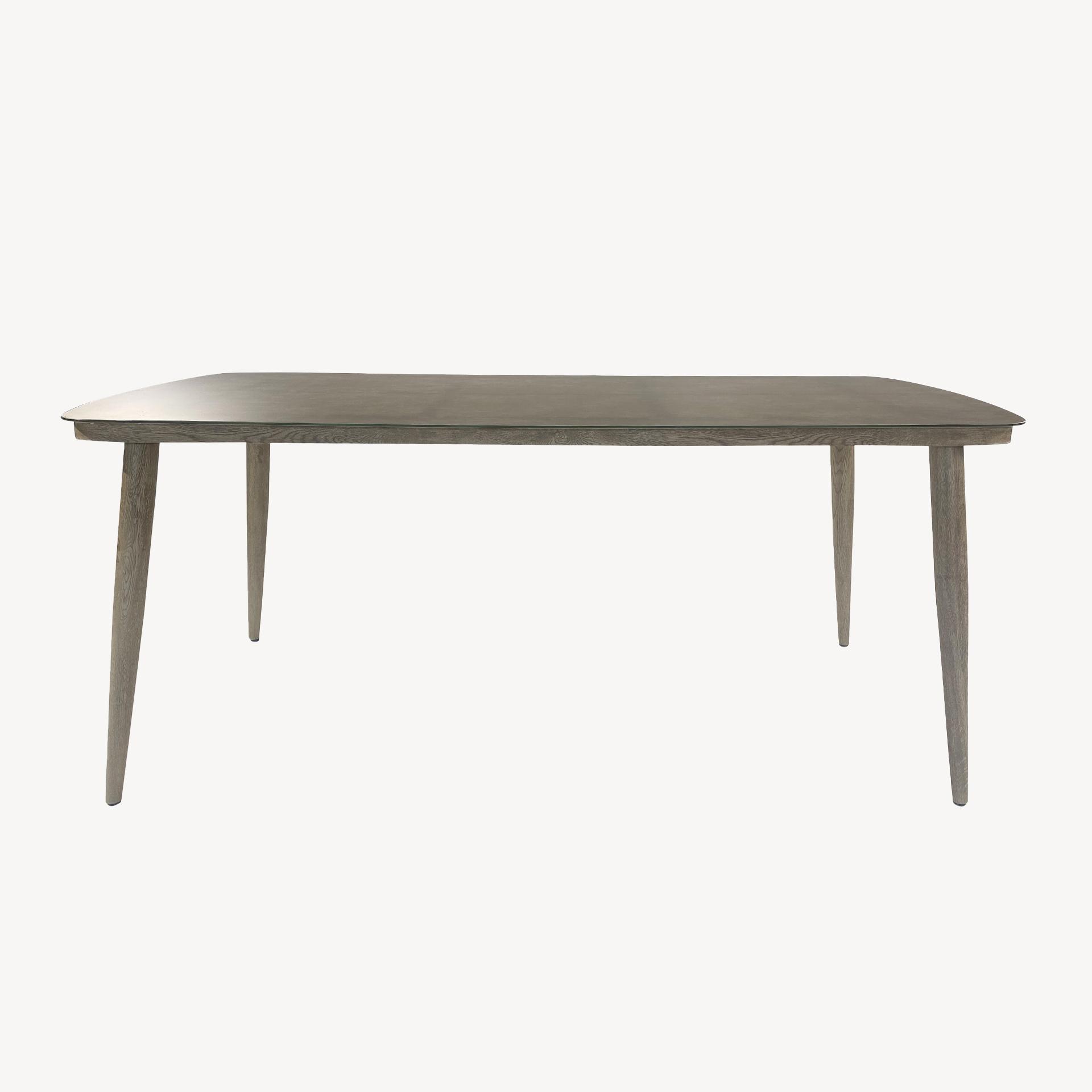 White outdoor table with ceramic top 180*90*75 cm
