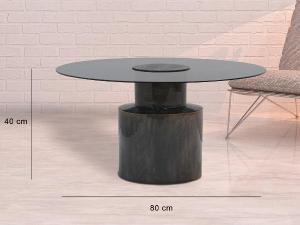 Mesa de centro en madera de mango y cristal